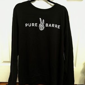 Pure Barre Crewneck Peace Sign Black Creeping It Real Large